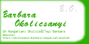 barbara okolicsanyi business card